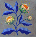 Blume, Gemälde  Original  Acryl auf Leinwand 30x 30cm, feine Art Malerei