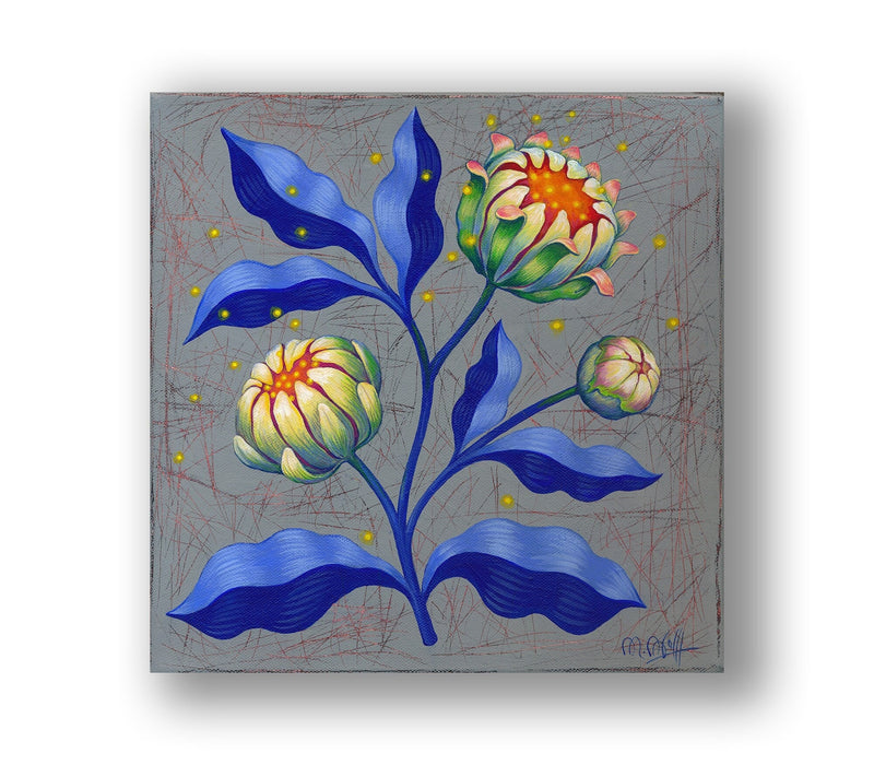 Blume, Gemälde  Original  Acryl auf Leinwand 30x 30cm, feine Art Malerei