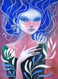 Frau Bild Portrait Print Frauenportrait Poster Wanddeko Wandkunst Acrylbild Kunstposter, Malerei
