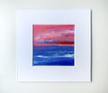 Pink Sky Abstract Landscape, Original Acrylic Painting on Canvas (5x5 inch)