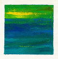 Small Abstract Landscape Acrylic Painting, Original Art (5x5 inch)