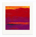 Small Abstract Landscape, Original Acrylic Painting on Canvas, 13x13cm