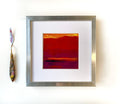 Small Abstract Landscape, Original Acrylic Painting on Canvas, 13x13cm
