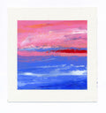 Pink Sky Abstract Landscape, Original Acrylic Painting on Canvas (5x5 inch)
