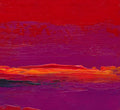 Small Abstract Landscape, Original Acrylic Painting on Canvas, 13x13cm