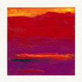 Small Abstract Landscape, Original Acrylic Painting on Canvas, 13x13cm