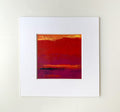 Small Abstract Landscape, Original Acrylic Painting on Canvas, 13x13cm