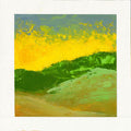 Small Abstract Landscape Painting, Original Acrylic Art (5x5 inch)