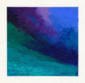 Blue Wave Acrylic Painting on Canvas, Small Abstract Seascape Art (5x5 inch)
