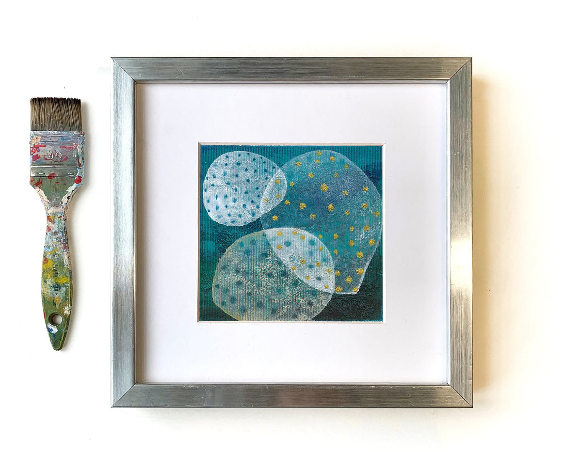 Small Abstract Acrylic Painting on Canvas, Original Art (5x5 inch)