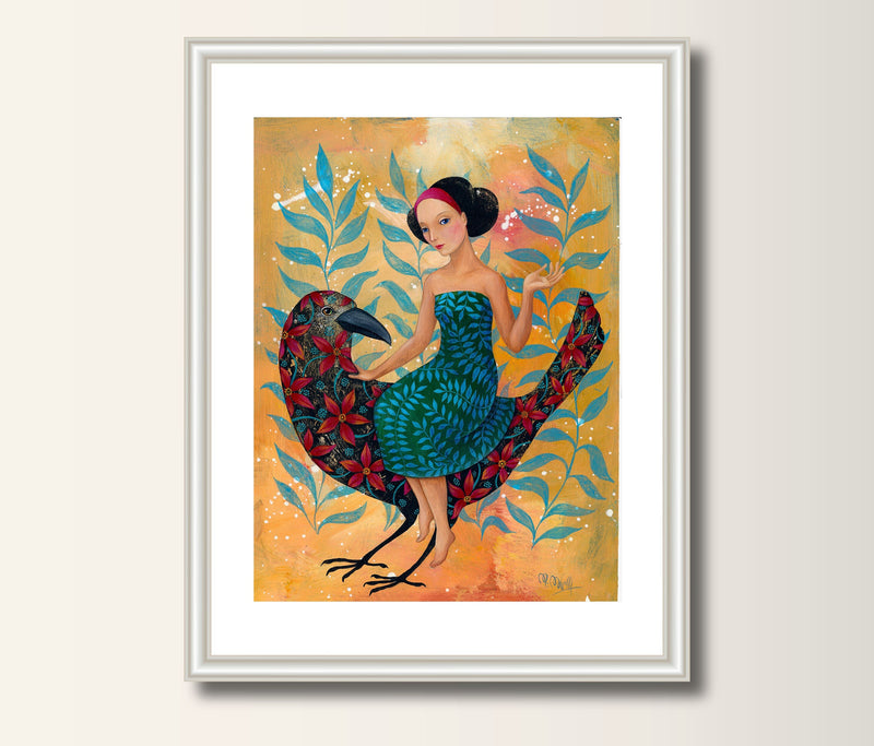 Druck, Vogel, PosterArt Print, Kunst, Print von Original Acrylbild Kunstposter, Malerei