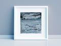 Silver Abstract Acrylic Painting, Modern Wall Art, 5x5"