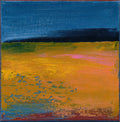 Small Abstract Landscape Painting, Modern Wall Art (20x20cm)