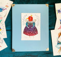 Original Aquarell Vogel, Original auf Aquarellpapier, Original Malerei