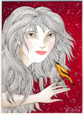 Original Malerei Mädchen Porträt Aquarell Acryl auf Papier Illustration von Margarita Wolff