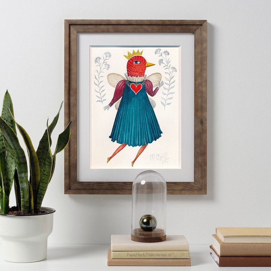 Original Aquarell Vogel, Original auf Aquarellpapier, Original Malerei