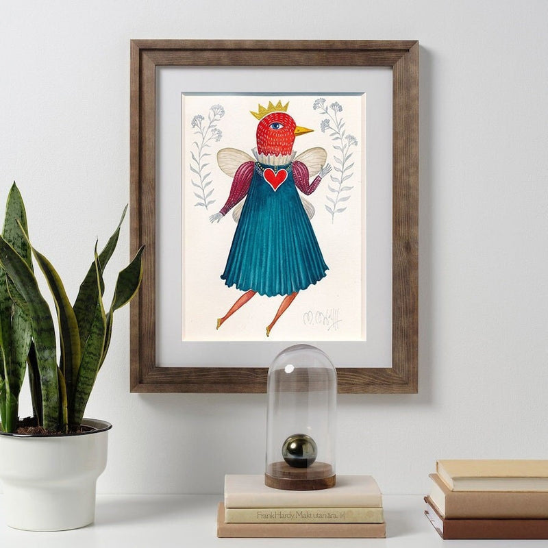 Original Aquarell Vogel, Original auf Aquarellpapier, Original Malerei