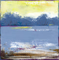 Small Abstract Seascape Painting, Acrylic Canvas Art (20x20cm)