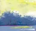 Small Abstract Seascape Painting, Acrylic Canvas Art (20x20cm)