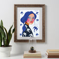 Portrait Möwe Druck Acryl Bild  Mädchen und Vogel