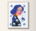 Portrait Möwe Druck Acryl Bild  Mädchen und Vogel