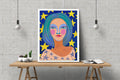 Portrait Original Acryl Bild Handgemaltes Gemälde 30x40cm. Sterne