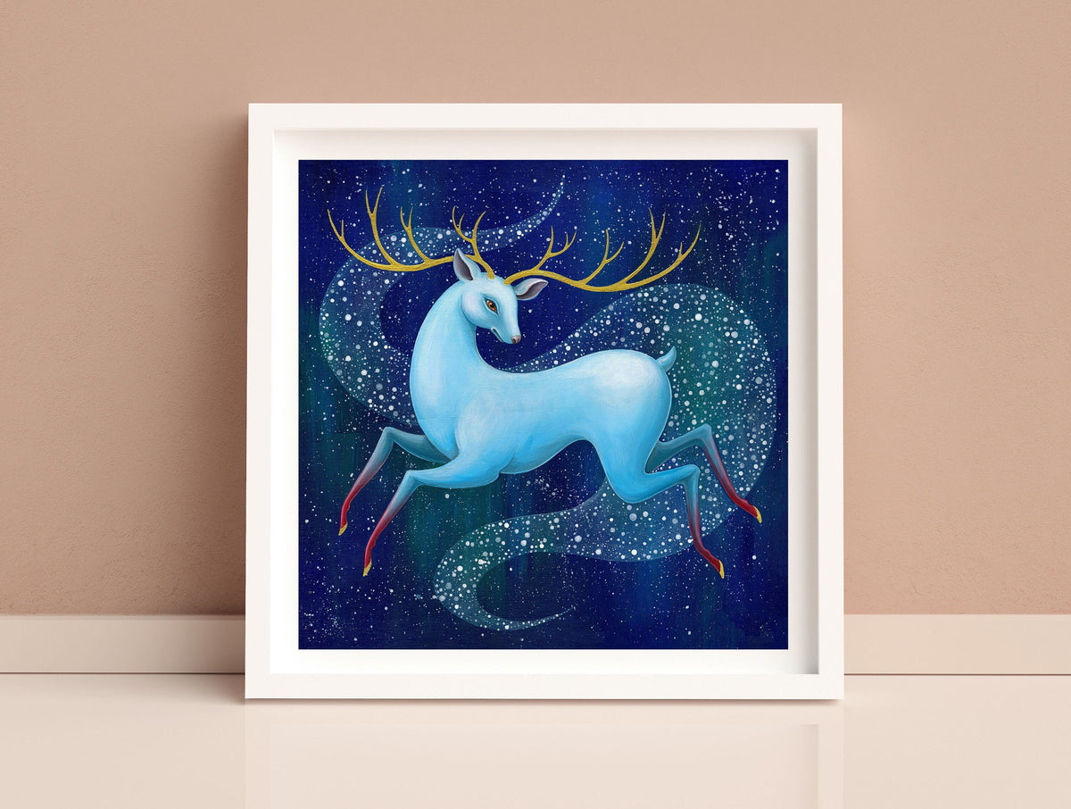 Hirsch Print  Kunst Druck, Print von Original Acrylbild