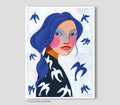 Portrait Möwe Druck Acryl Bild  Mädchen und Vogel