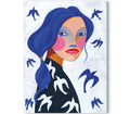 Portrait Möwe Druck Acryl Bild  Mädchen und Vogel