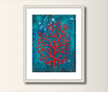 Korallen Kunst Art Print Druck,  Print von Original Acrylbild, A4, Kunstposter,Malerei