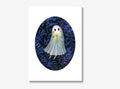 Geist Print A4 Kunst Druck - Halloween Ghost Art - Gruselige Wanddekoration - Gruselige süße Kunst - Pop Surrealismus Kunst