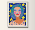 Portrait Original Acryl Bild Handgemaltes Gemälde 30x40cm. Sterne
