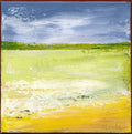 Original Summer Meadow Landscape Painting, Modern Abstract Artwork (20x20cm)