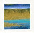Original Small Abstract Landscape Acrylic Painting, 13x13cm in a passe-partout