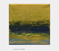 Small Gold Indigo Abstract Painting, Modern Landscape Wall Art