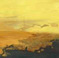 Small Abstract Landscape Acrylic Painting, Original Art (5.1" x 5.1")