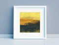 Small Abstract Landscape Acrylic Painting, Original Art (5.1" x 5.1")