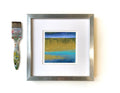 Original Small Abstract Landscape Acrylic Painting, 13x13cm in a passe-partout