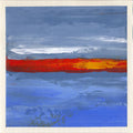 Small Abstract Landscape Acrylic Painting, 5x5 inch Original Art