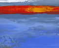 Small Abstract Landscape Acrylic Painting, 5x5 inch Original Art