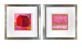 Original Pink Abstract Landscape Painting, Modern Acrylic Art (5.1"x5.1")
