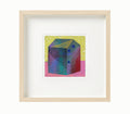 Small Abstract House Painting, Original Acrylic on Canvas (13x13 cm)
