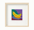 Banana Painting, Original Acrylic Still Life, Small Colorful Art (5.1")