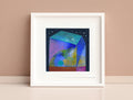 Small Abstract House Painting, Original Acrylic on Canvas (5.1" x 5.1")