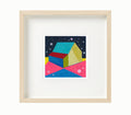 Small Abstract House Painting, Original Acrylic on Canvas (5.1”