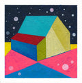 Small Abstract House Painting, Original Acrylic on Canvas (5.1”