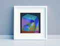 Small Abstract House Painting, Original Acrylic on Canvas (5.1" x 5.1")