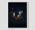 Kunstdruck Mädchen im Boot  Druck Illustration Kunst, Art Print