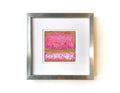 Original Pink Abstract Landscape Painting, Modern Acrylic Art (5.1"x5.1")
