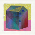 Small Abstract House Painting, Original Acrylic on Canvas (13x13 cm)